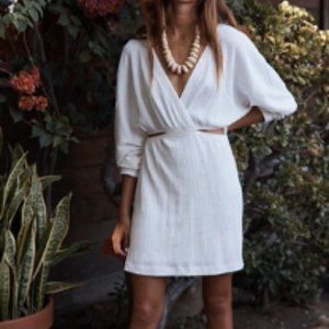 Free People White Stasia Mini Dress in XL - Chic Bridal Outfit